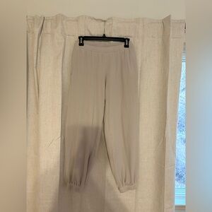 Gilly Hicks Light Beige Ribbed Knit Jogger Pants